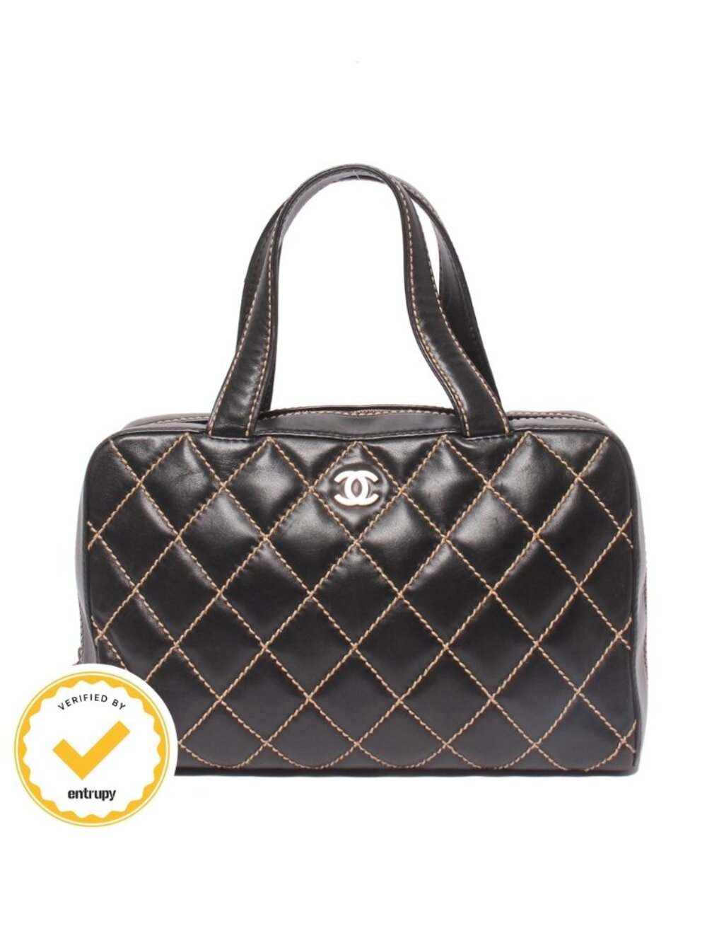 Chanel Handbag Gold Wild Stitch